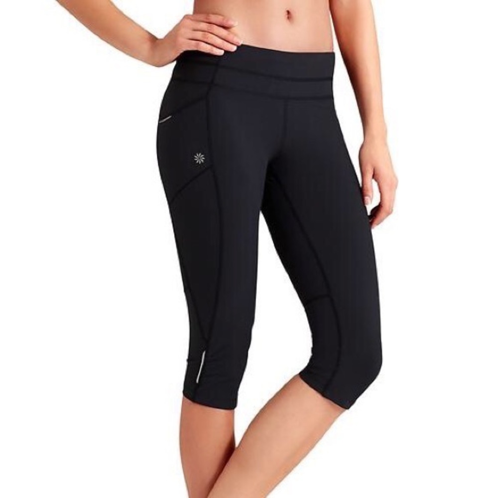 Athleta Dobby Be Free Black Reflective Leggings
